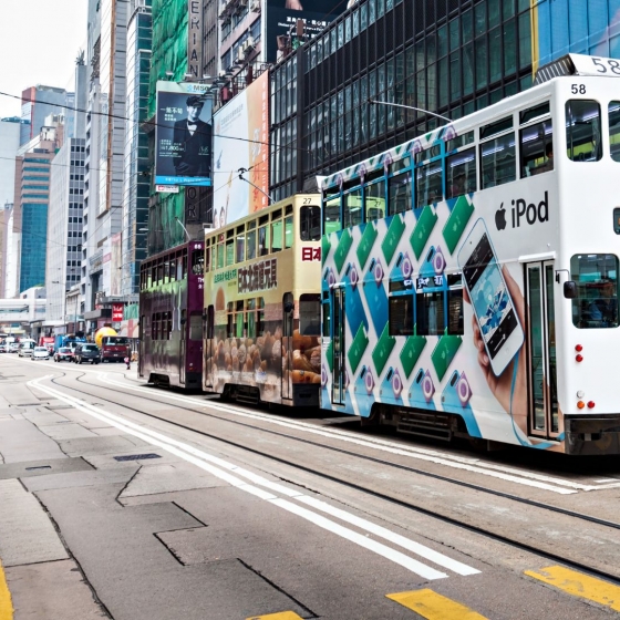 香港名物_2階建てトラム乗車
